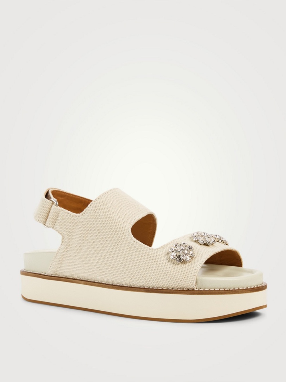 GANNI Juta Slingback Sandals with Crystal